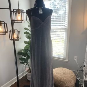 Silver Metallic Formal Gown Size 12.